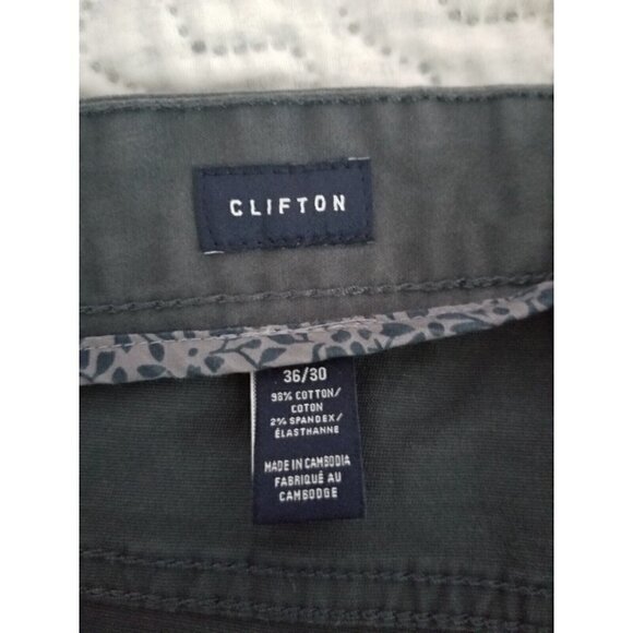 7 Diamonds Mens Clifton Pants Slim Straight Dark Green 36 X 30 - Picture 4 of 8